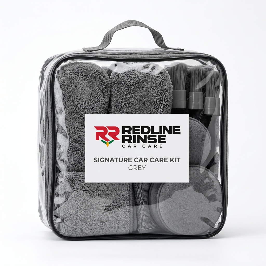 Redline Rinse Signature Car Care Kit packaging concept